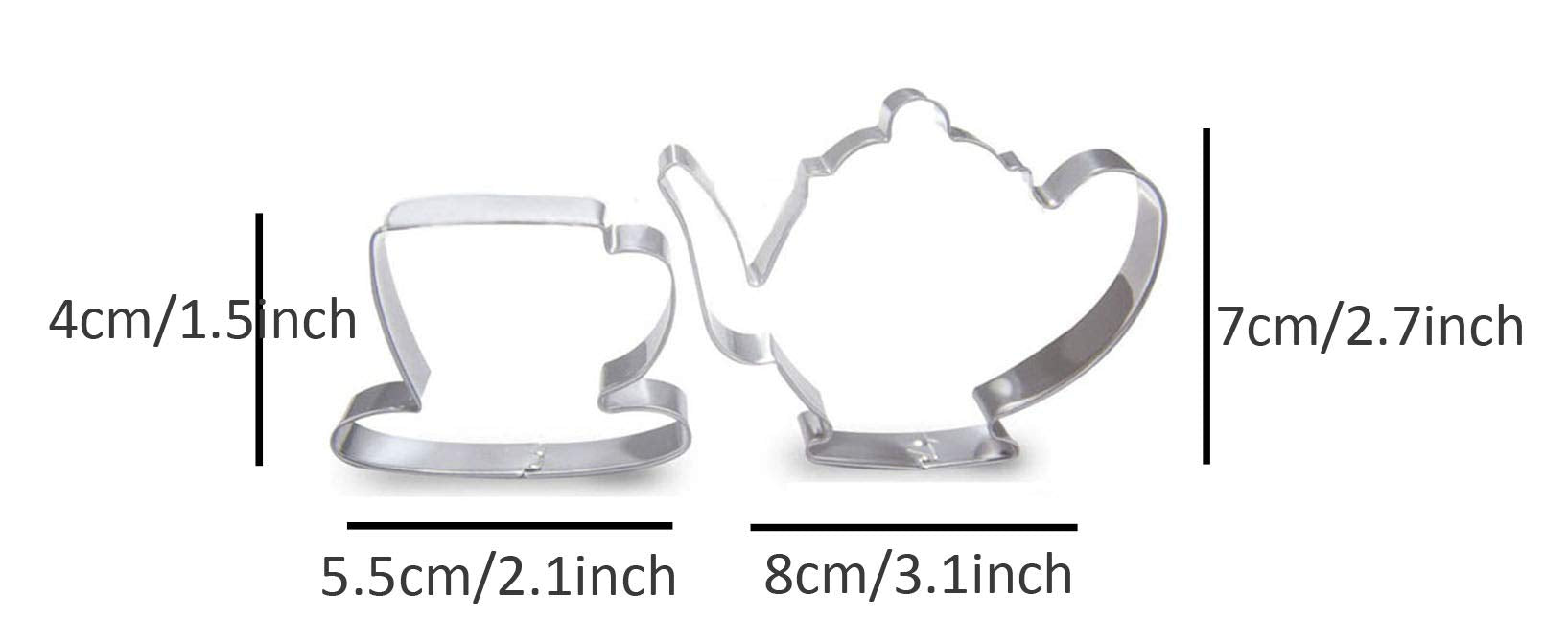 Zdywy Teacup Teapot Coffee Cup Shape Biscuit Cookie Cutter