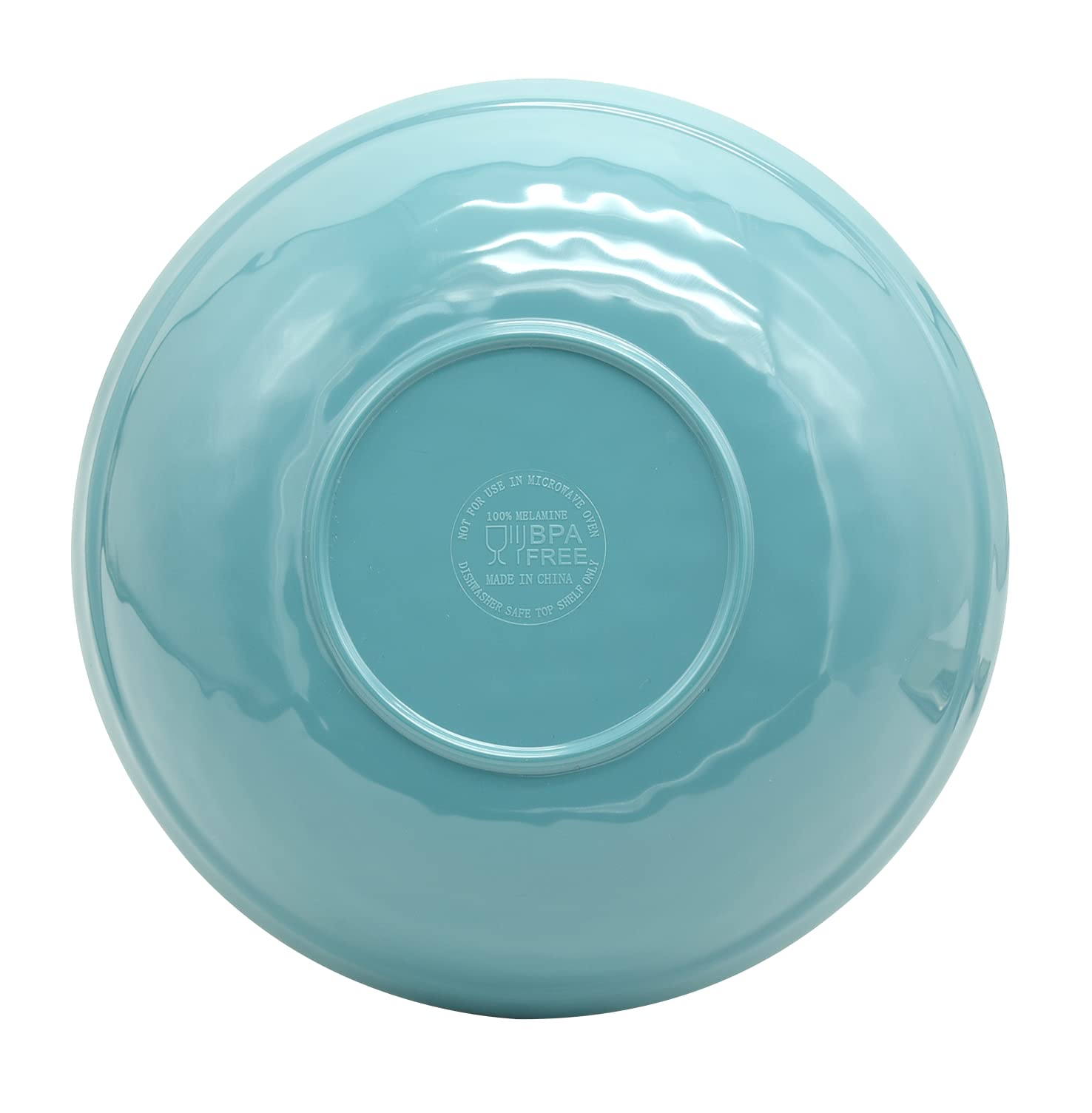 Lok-Osemile Gourmet Art Crackle 9'' Melamine Salad And Pasta Bowls -Aquamarine Blue 45 Ounce Set Of 4