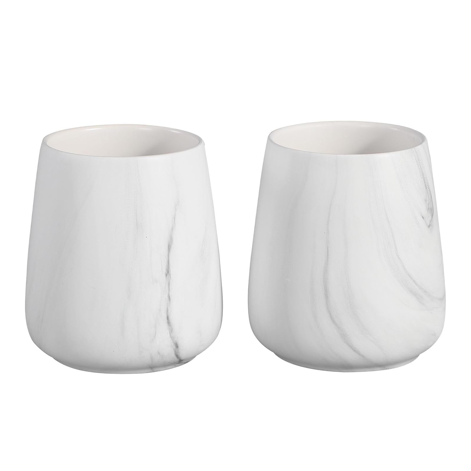 2Pcs Toothbrush Holder For Bathroom - Marble White Ceramic Tooth Brushing Holders Set, Toothbrush Cup & Toothpaste Organizer For