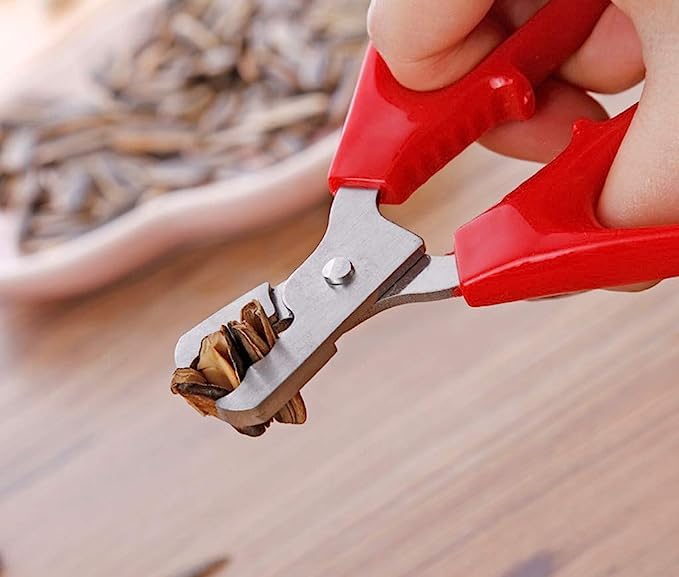 Red Nut Shell Cracker Peeling The Shell Artifact Stainless Steel Seed Pistachio Sheller Opener Peeling Pliers Protect Teeth Conv