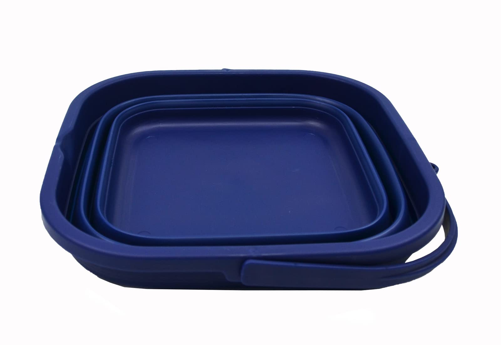 SAMMART 5.5L (1.4 Gallon) Collapsible Square Handy Bucket/Foldable SquareWater Pail/Portable Tub with Handle. (Royal Blue  1)