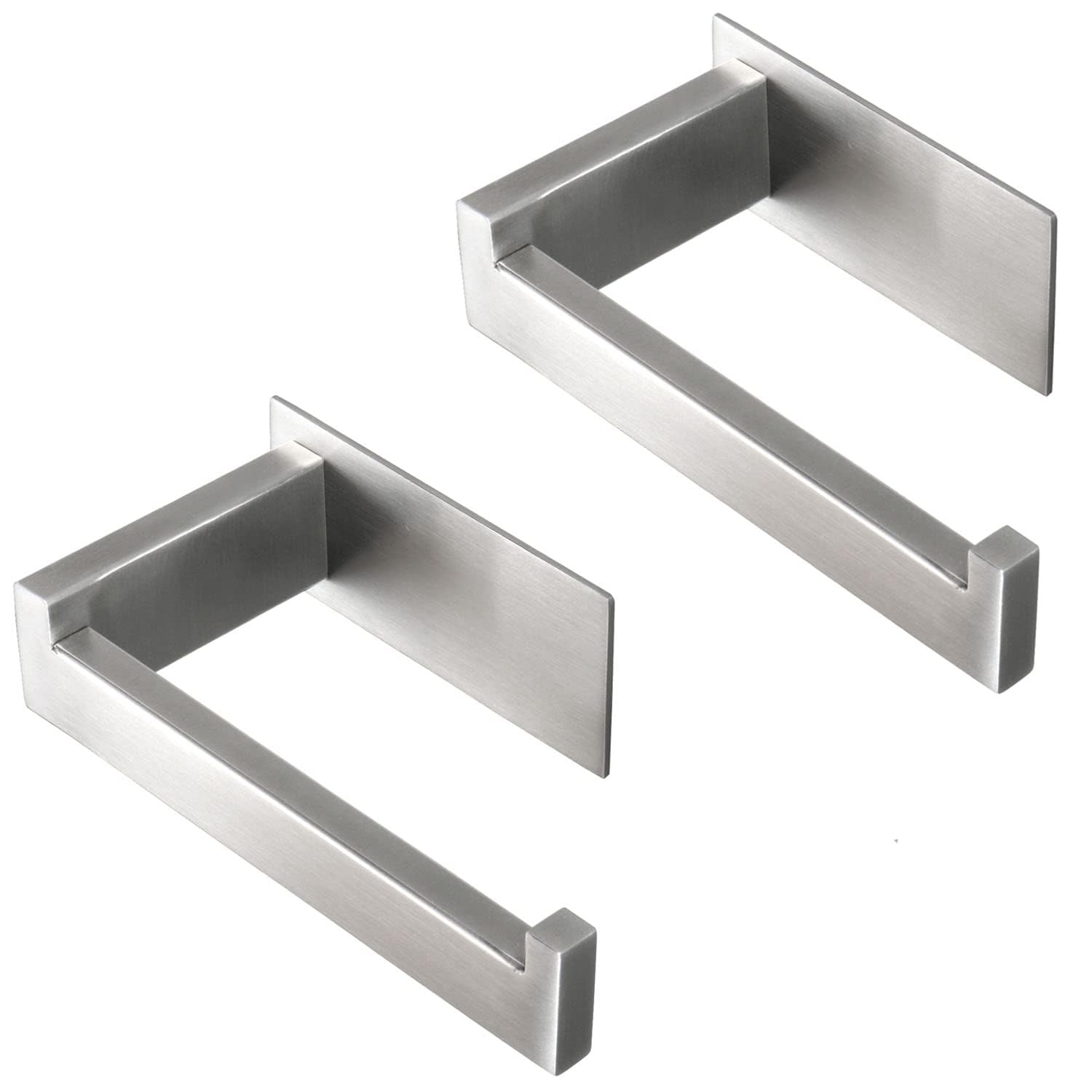 Vanloory Toilet Paper Holder  Self Adhesive Tissue Holder Stainless Steel Rustproof Paper Roll Holder  No Drilling Easy to Install  Toilet Paper Rack Suitable for Office  Bathroom (2  Brushed Nickel)