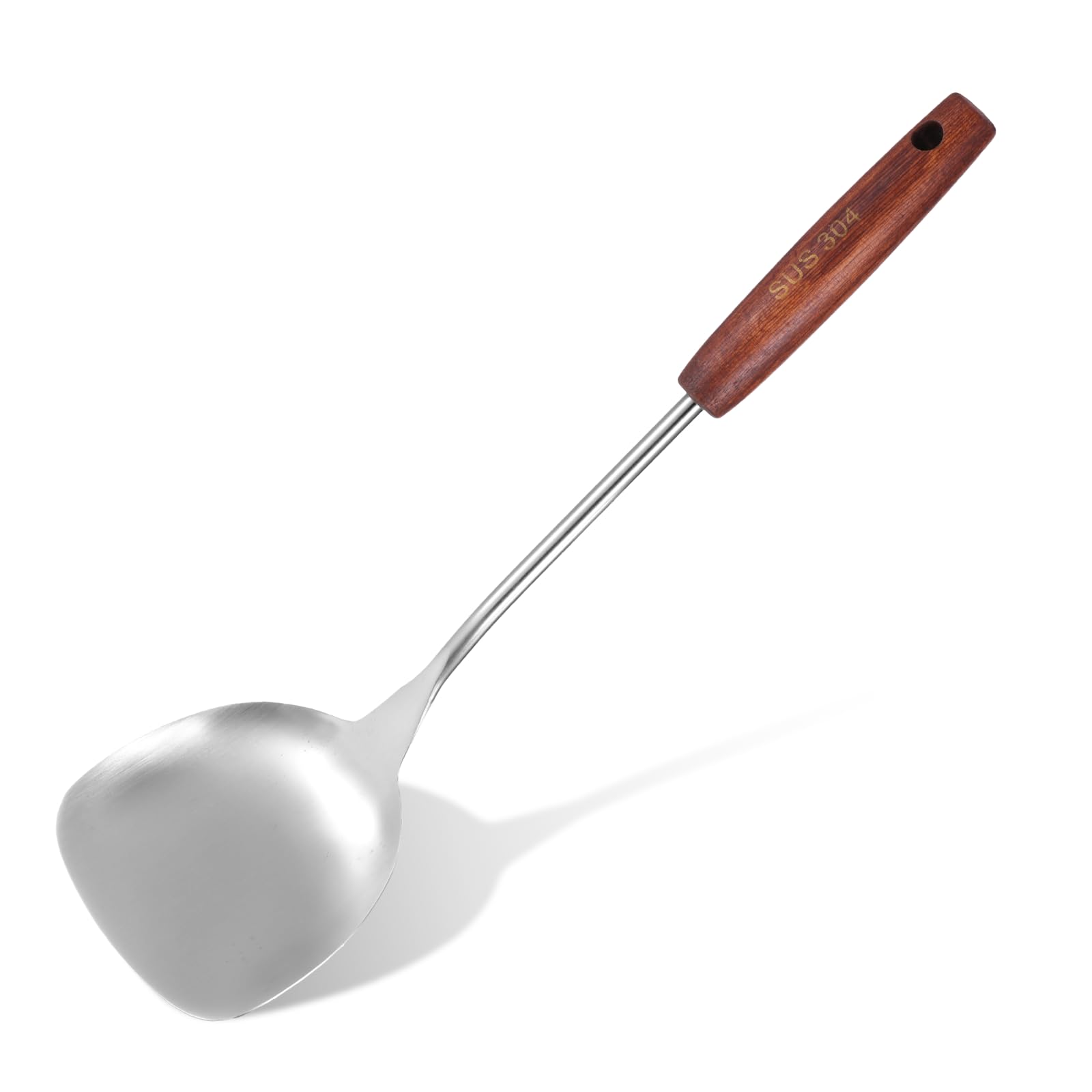 Wok Spatula Stainless Steel 14.17 inch Spatula Wide Metal Wok Tools with Wooden Handle Cooking Utensils Woks Accessories for Coo