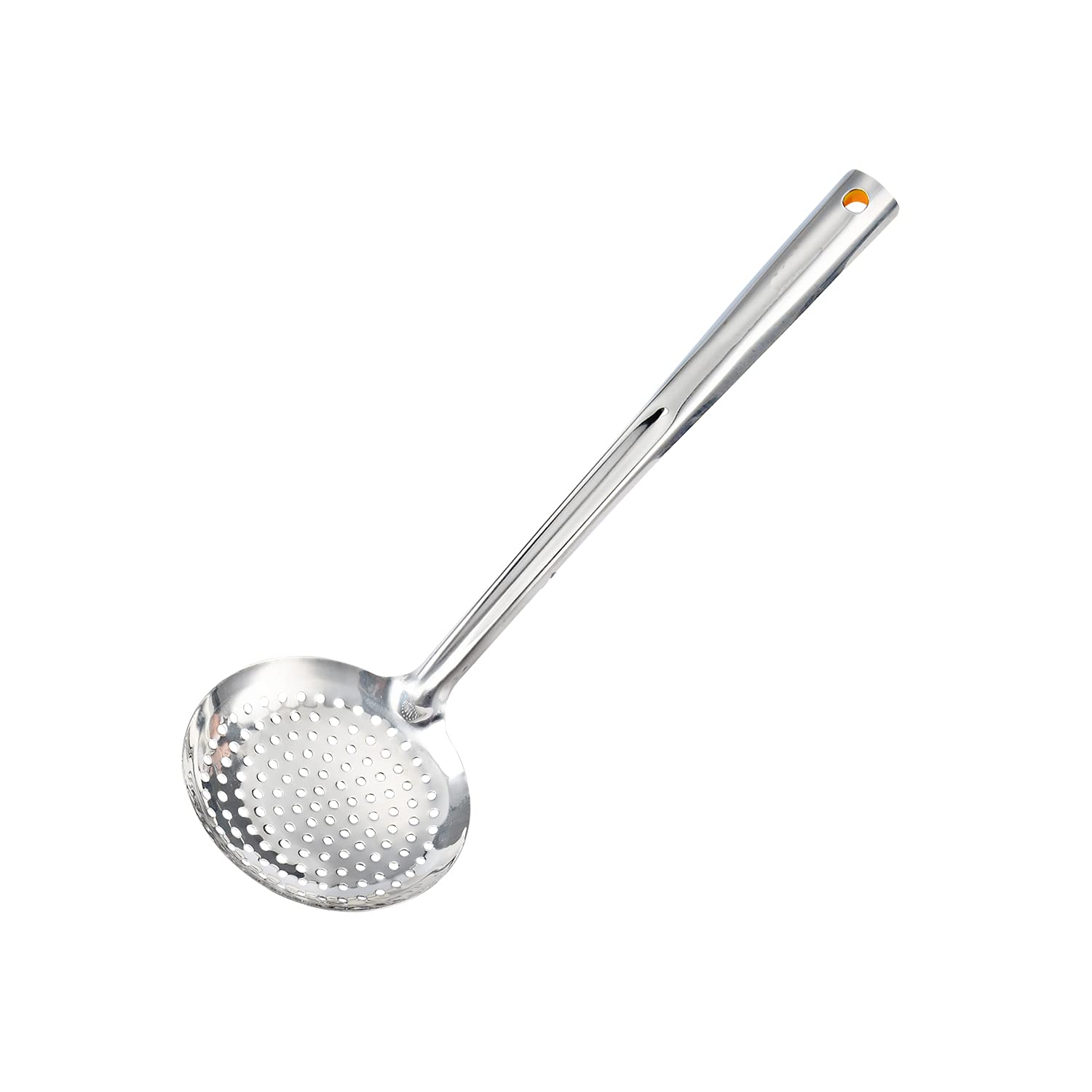 Tenta Kitchen Dia 12Cm Stainless Steel Skimmer/Slotted Spoon/Strainer Ladle With Abs Plastic Heat Resistant Handle