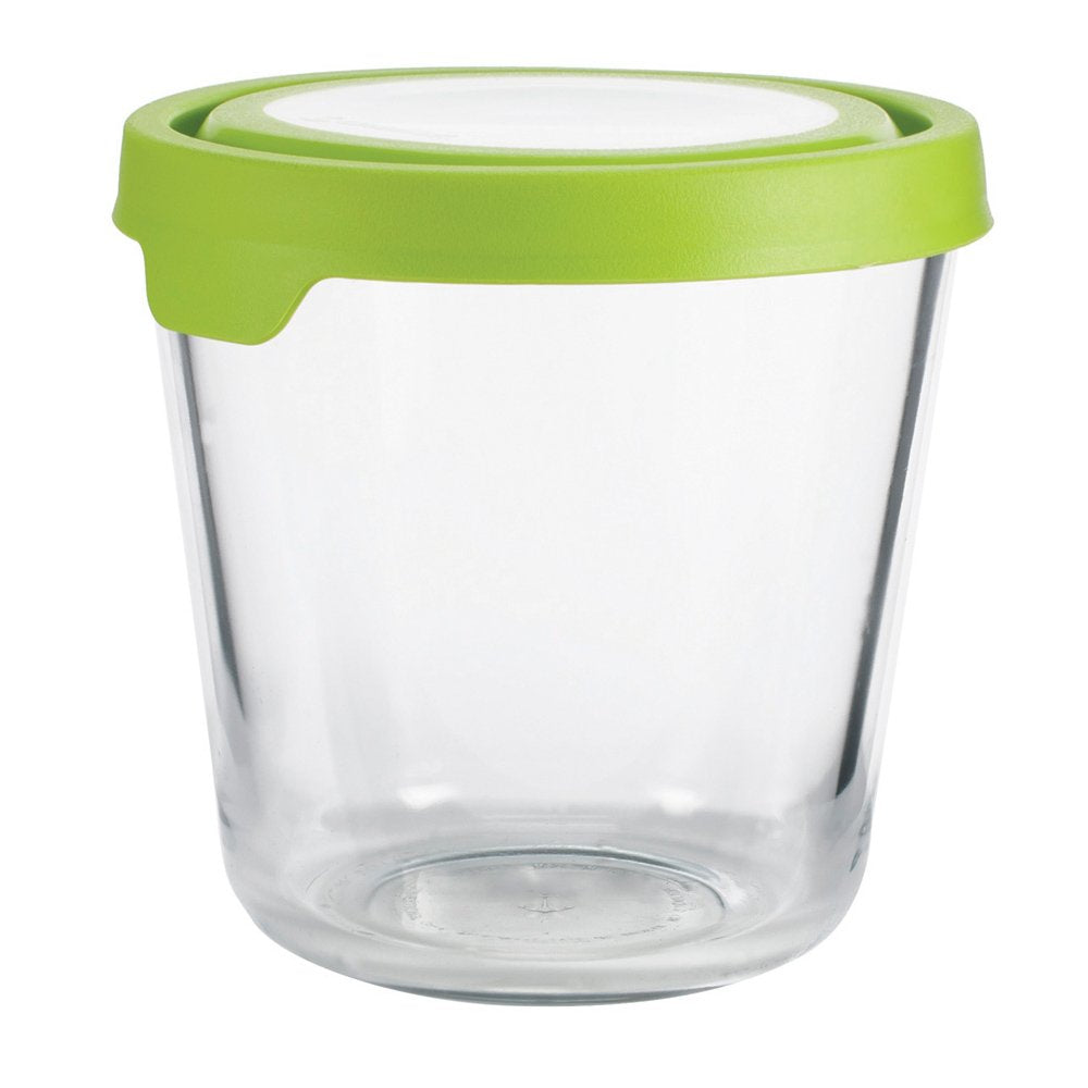 Anchor Hocking Trueseal Glass Food Storage Container With Airtight Lid, Green, 7 Cup