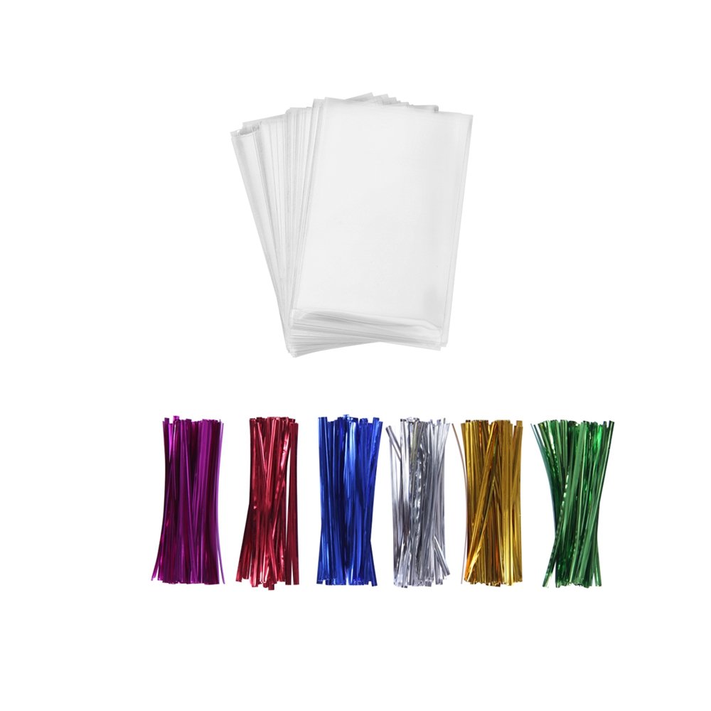 600Ct Lollipop Cake Pop Kit Including 200 Lollipop Sticks, 200 Lollipop Bags And 200 Twist Ties, Candy Wrappers Accessories Set