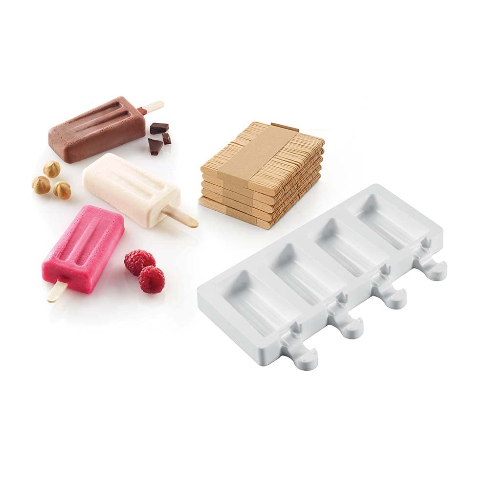 silikomart GEL10 Vintage Mini Ice Cream Mould, 24 x 11.5 h 3.3 cm, White