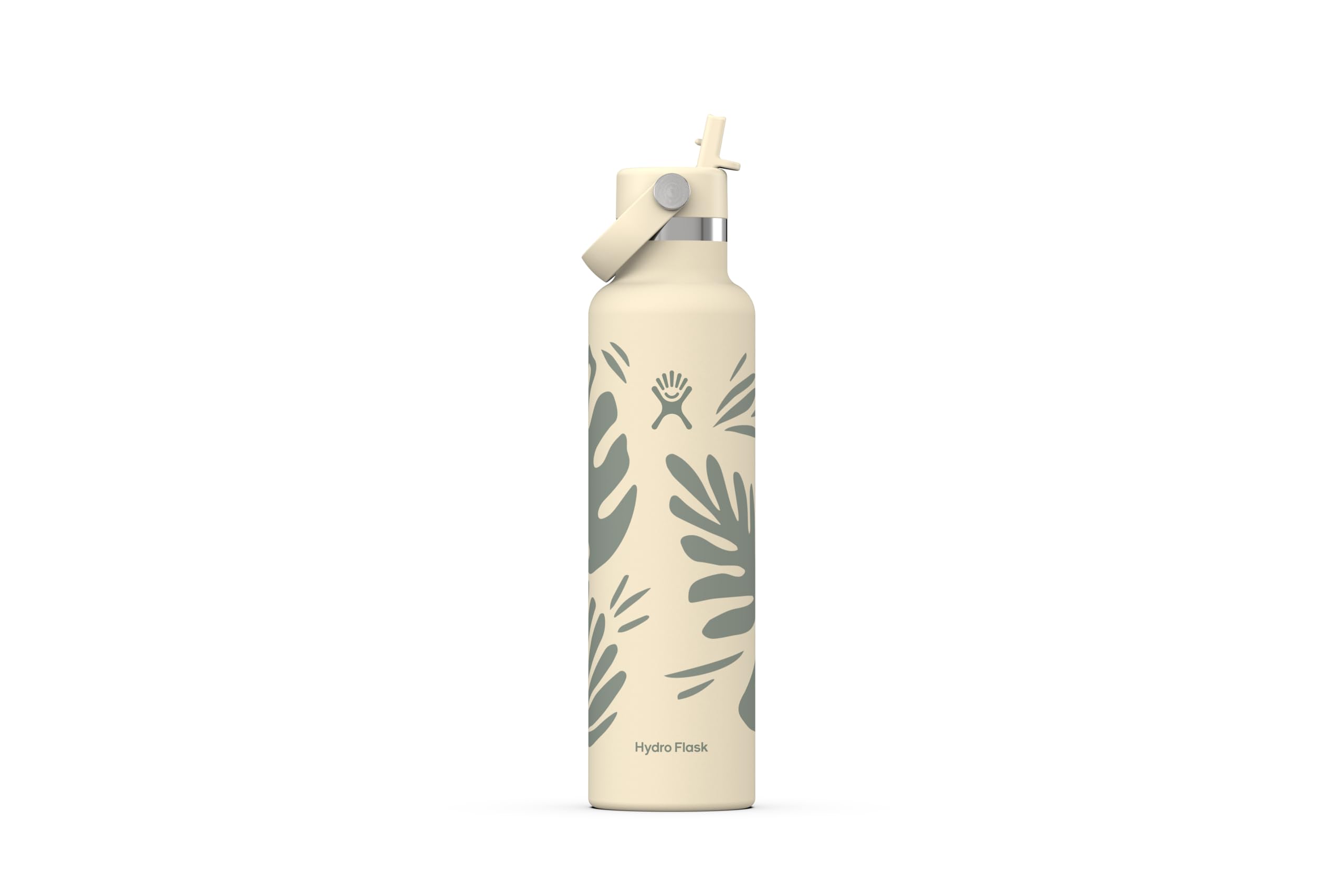 Hydro Flask Water Bottle - Insulated Stainless Steel - Straw Lid, Non Spill, Leakproof 24 Oz Botanical Bliss Coconut