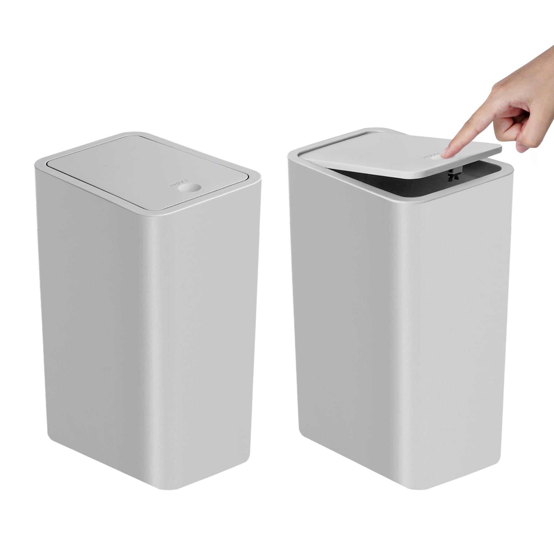 TIPGO Bathroom Trash Can with Lid, 10 Liter/ 2.6 Gallon Slim Garbage Can, Small Trash Bin Waste Basket with Pop-Up Lid for Kitch