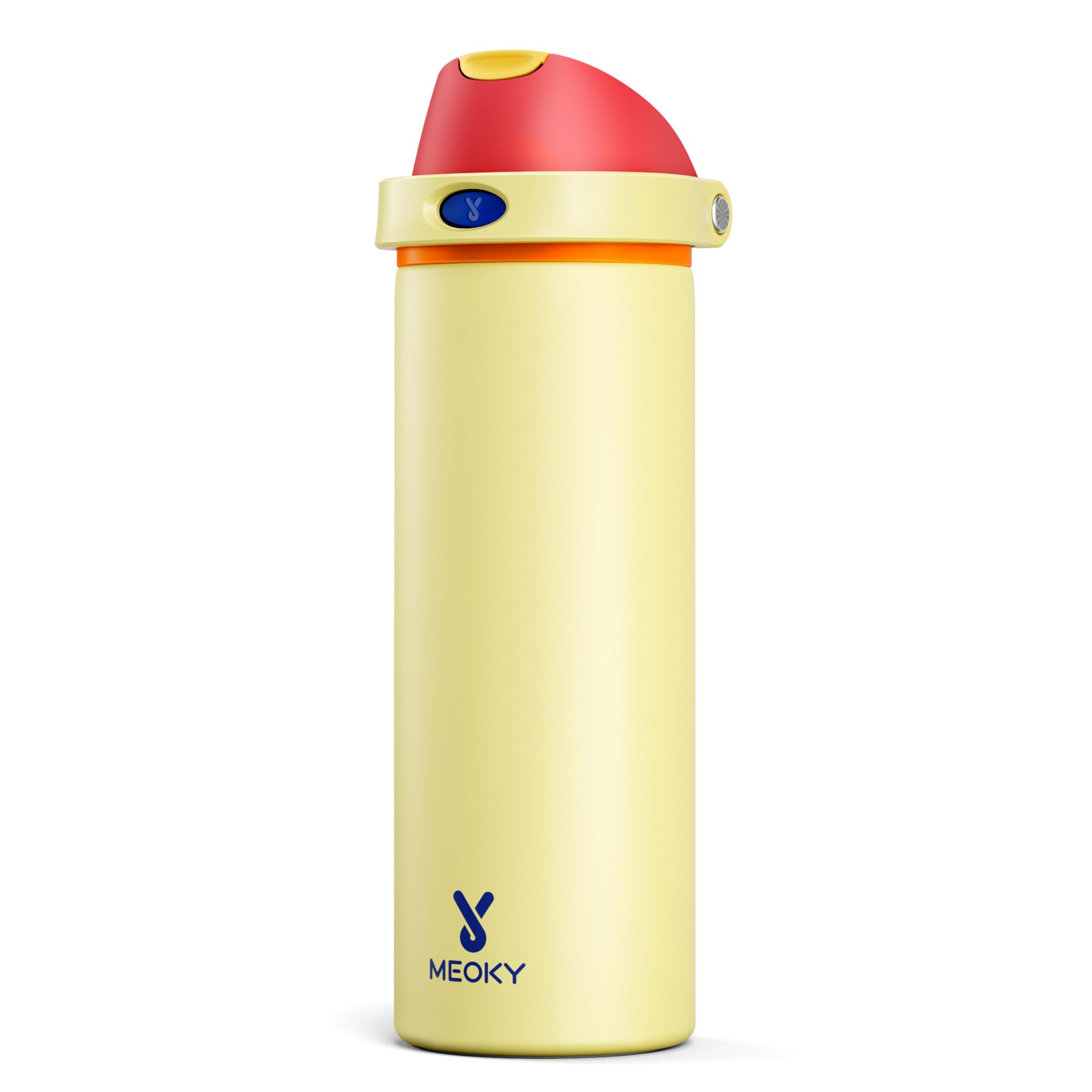 24 oz Insulated Water Bottle with Straw: Meoky Stainless Steel Metal Water Bottle with Straw Lid - Leak Proof, Cold for 24 Hours