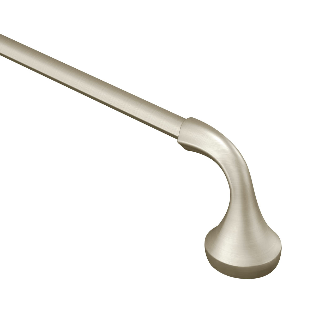 Moen Yb2818Bn Eva Collection Transitional 18-Inch Wall-Mounted Single-Towel Bar, Hand Towel Storage Rod In Brushed Nickel For Ba