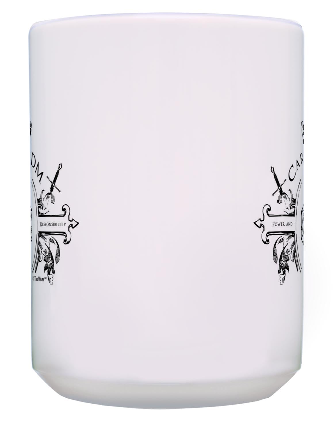 Gaming Gifts Carpe DM Power and Responsibility D20 Dice Mug Crit Hit Natural 20 15-oz Mug Cup White