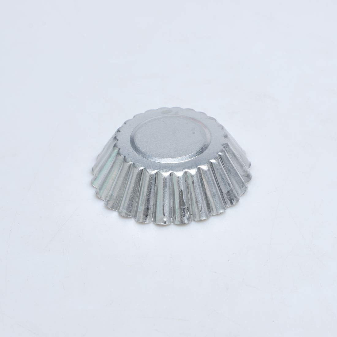 Uxcell Aluminum Egg Tart Mould Makers 10 Pcs Silver Tone (Pack Of 10)