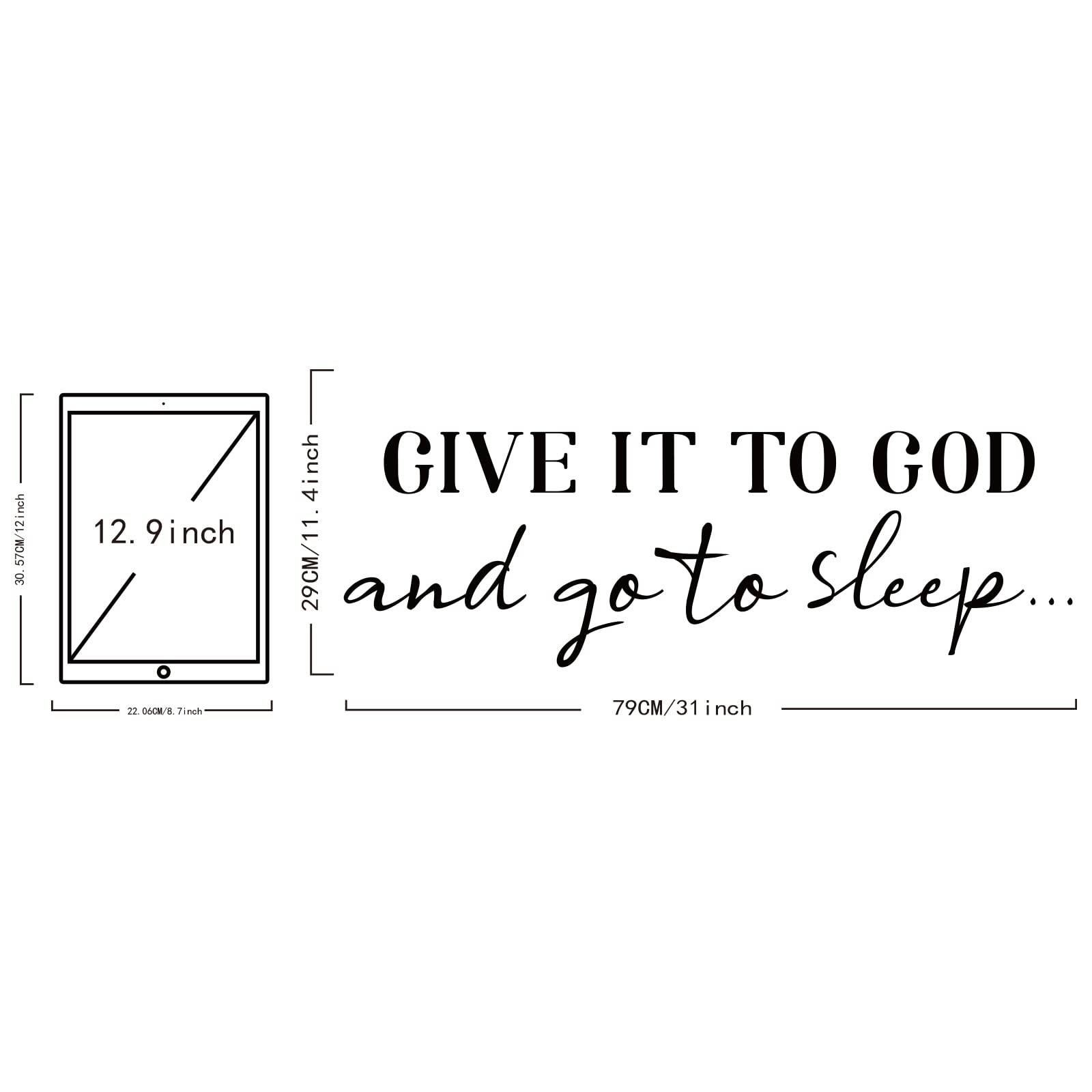 Superdant Wall Decals Give It To God Quotes Wall Stickers Vinyl Wall Decor Art Stickers Diy Saying Wall Art Decal Sticker Home D