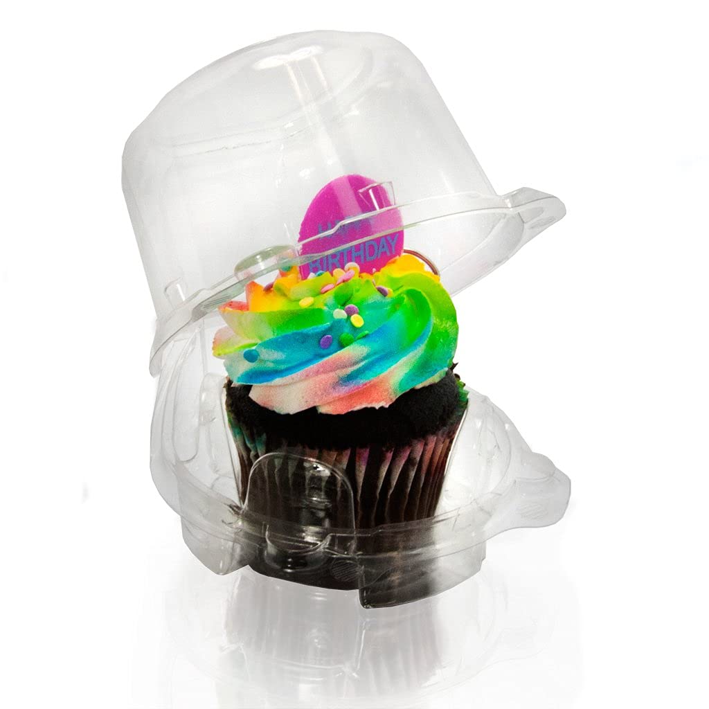 50 Jumbo Individual Cupcake Containers Large Strong Quality Clear Individual Cupcake And Muffin Containers Plastic Disposable Si