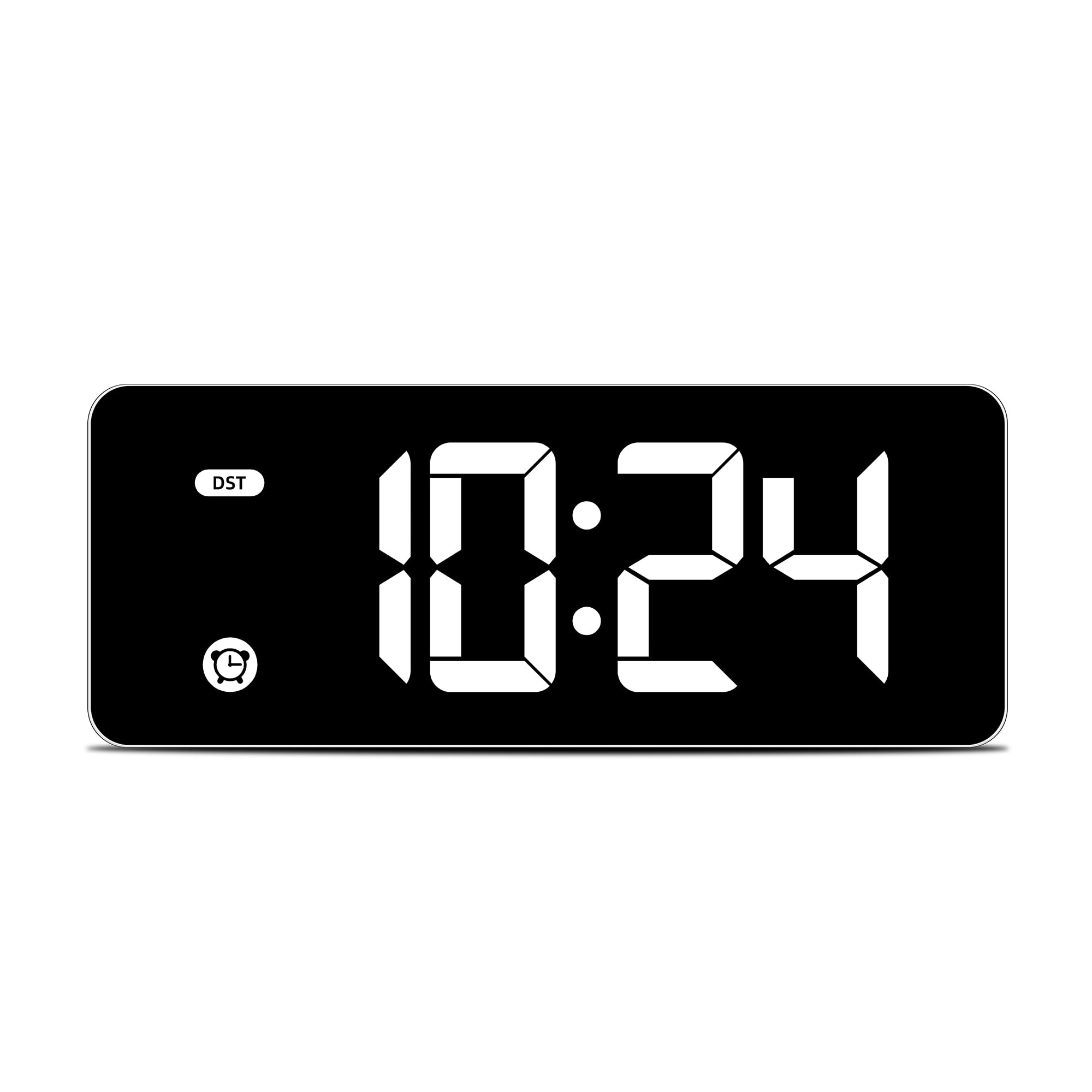 HODIK White Alarm Clock Small Digital Clock Kids Children, Adjustable Volumes with Snooze, Adjustable Brightness