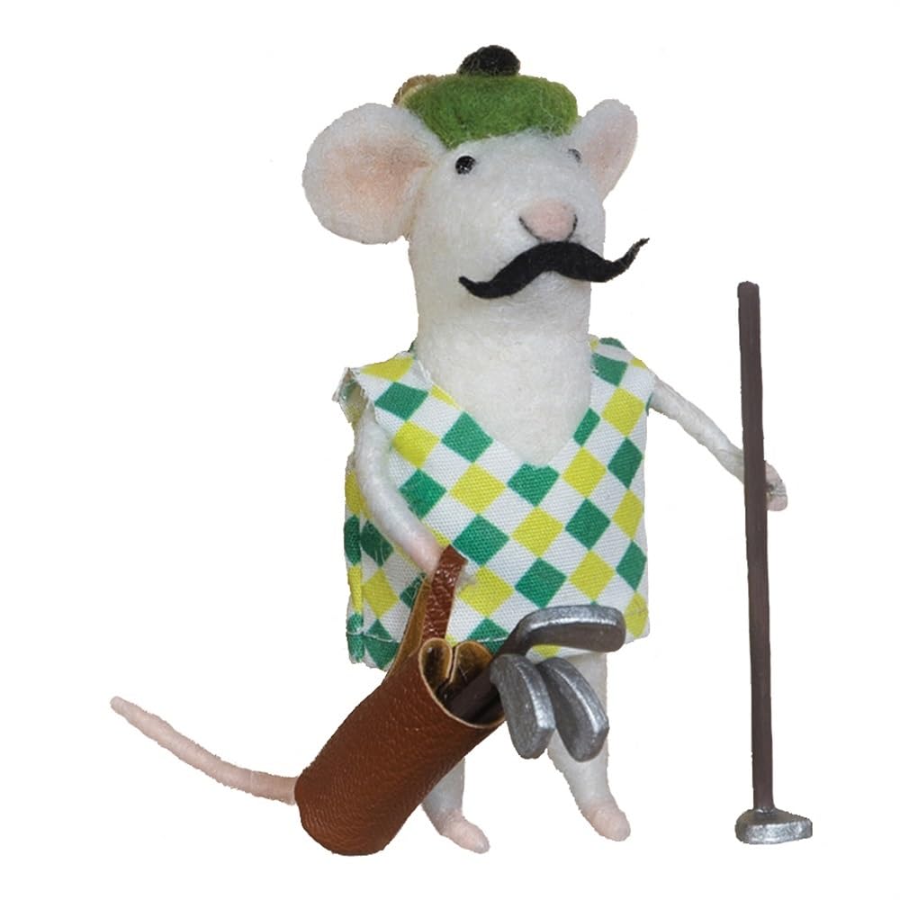 HomArt Felt Golfer Mouse Ornament