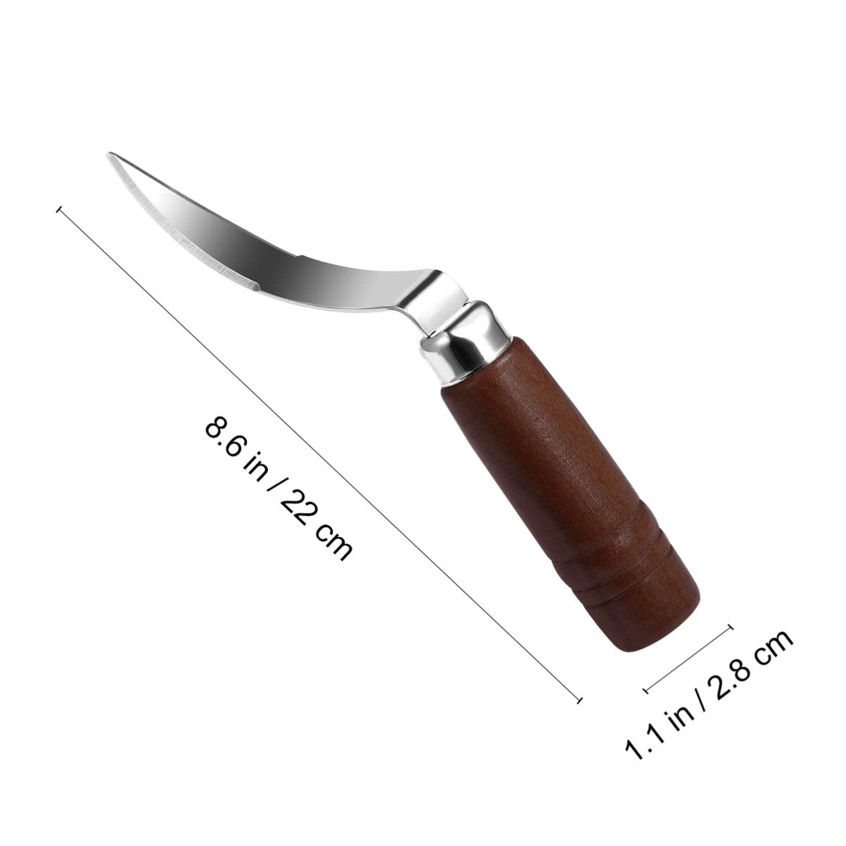 Yarnow 1 Pc Coconut Scraper, Coconut Opener Tool, Stainless Steel Coconut Opener, With Wooden Handle, Coconut Tool