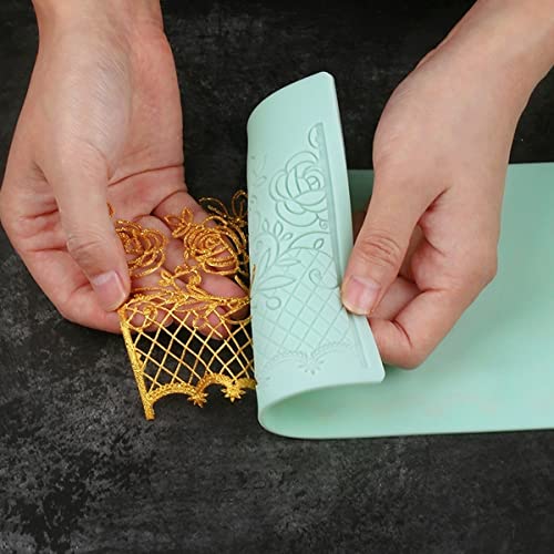 Anyana Sugar Leaf Vine Rose Edible Cake Silicone Fondant Impression Lace Mat Autumn Cake Decorating Mold Gum Paste Cupcake Toppe