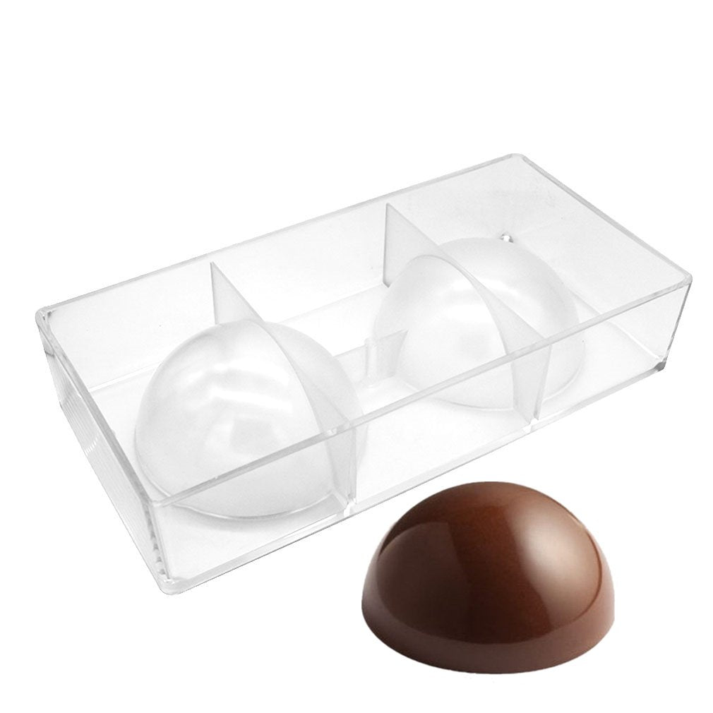 Goldbaking Largest Half Ball Chocolate Mold Ball Polycarbonate Candy Mould Chocolate Semi Sphere Mold Tray (X-Large 3.94Inch)