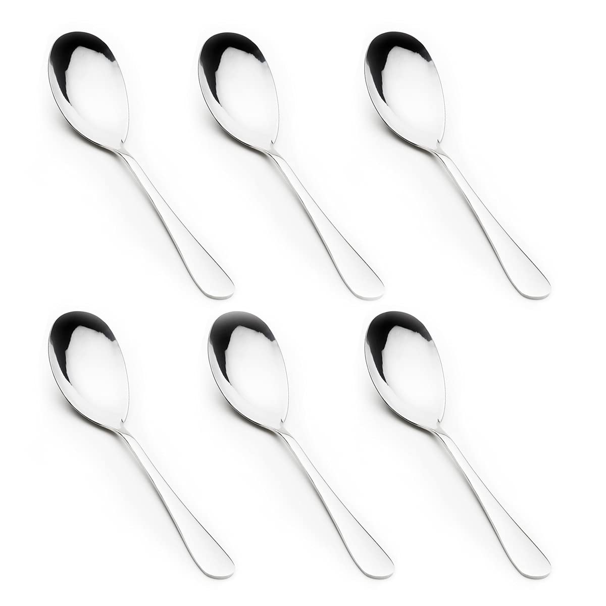 6 Pcs Buffet Serving Spoons - Stainless Steel Tablespoons For Banquet Service Large Spoon Set For Cooking Baking Stirring Mixing