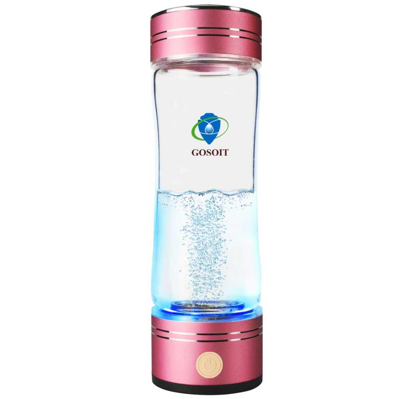 GOSOIT Hydrogen Water Bottle Hydrogen Alkaline Water Pitcher Generator Ionizer Hydrogen Rich Water Maker Machine with SPE and PE