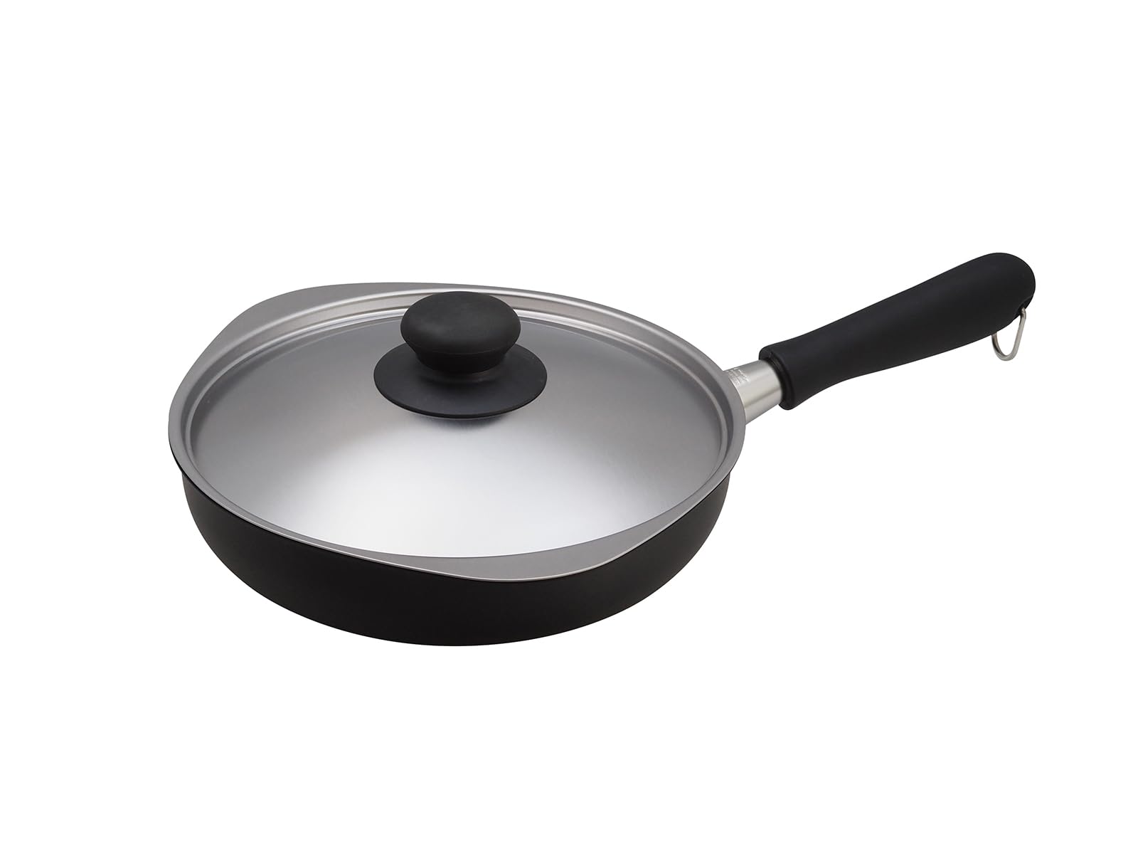 Yanagi Sori Iron Frying Pan With NonStick Magma Plate, Induction Compatible, 8.7 Inches (22 cm), Lid Included, Good Oil Friendl