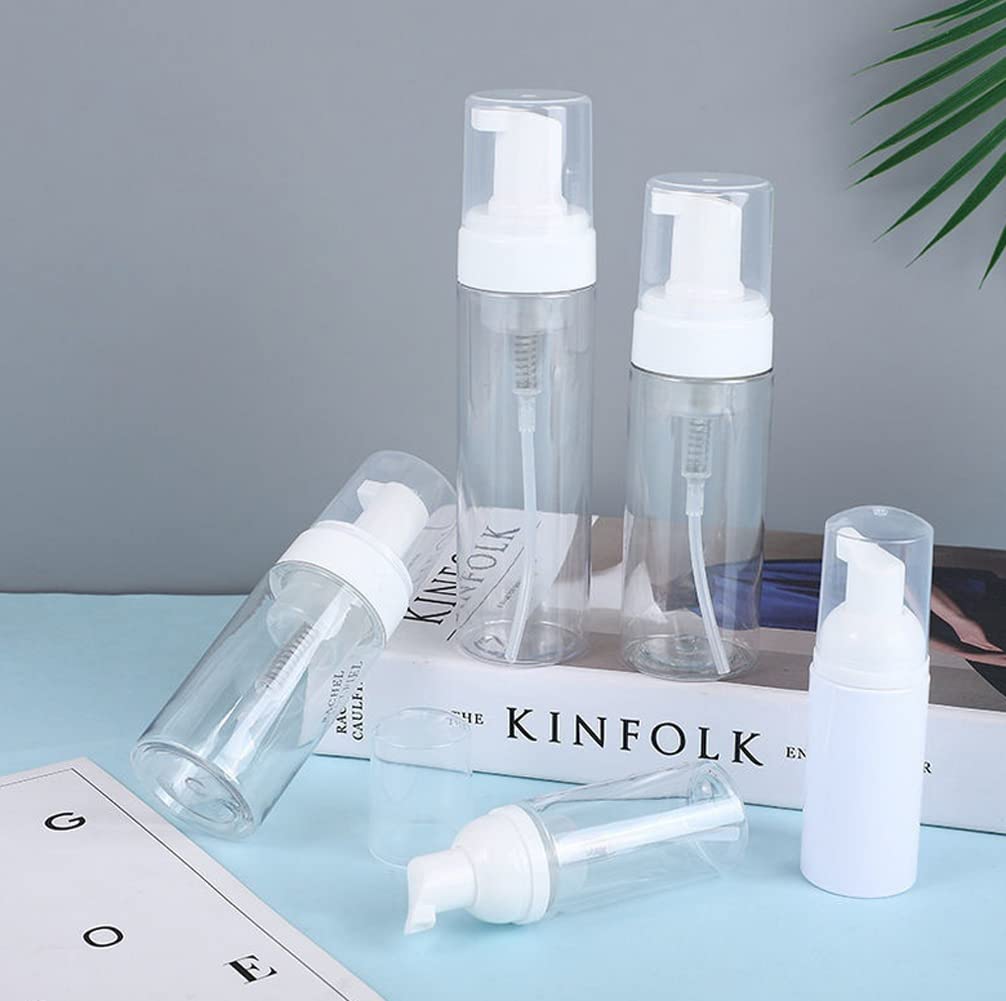 3Pcs 100Ml 3.4Oz Empty Clear Plastic Press Foaming Soap Pump Dispensers Spray Bottle Containers With Atomizer For Soap Foam Loti