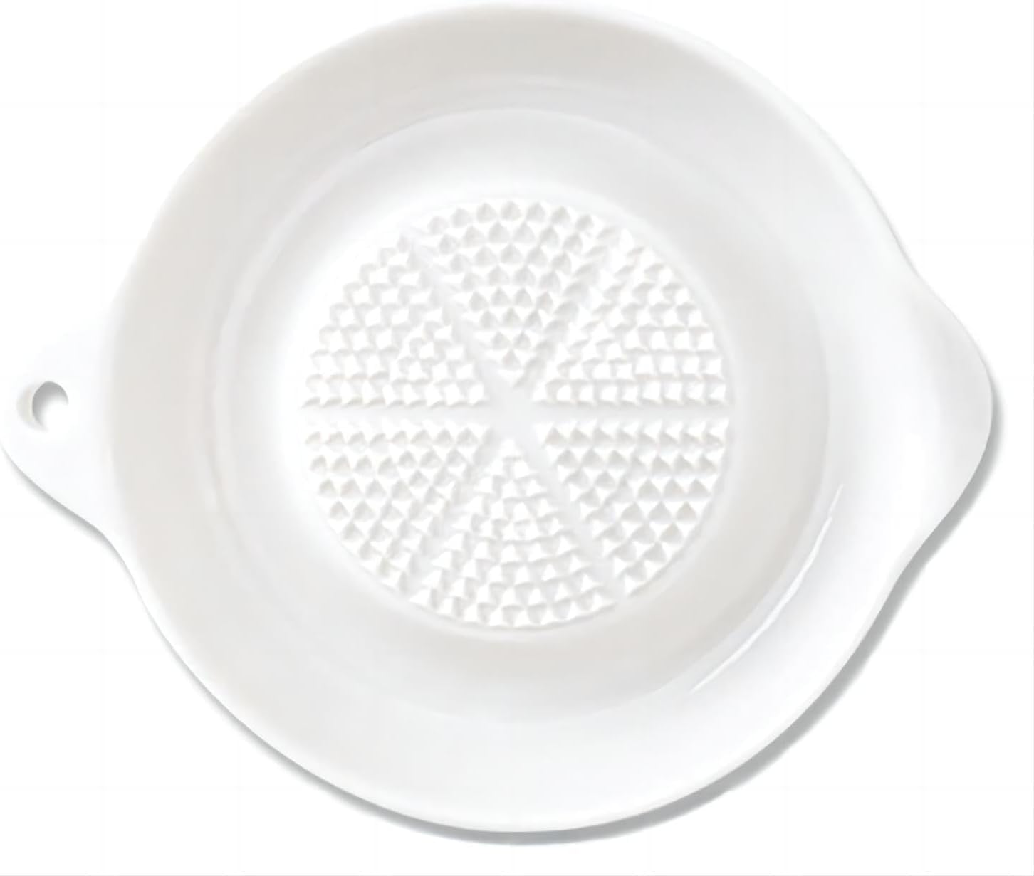 Ceramic Grater Plate For Ginger, Garlic, Onion, Cheese, Lemon, Chocolate, Vegetables And Fruits In Kitchen, White, 4 Inches (Pac