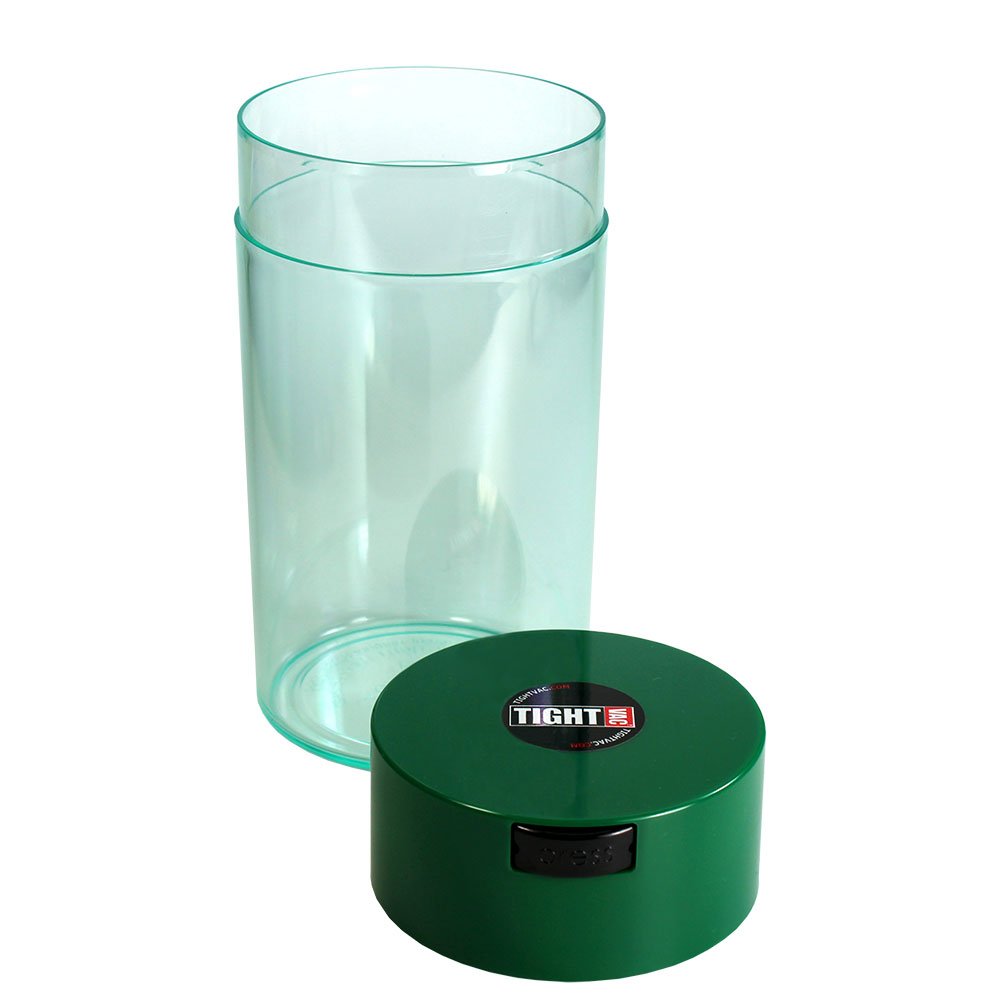 Tightvac 3 To 12 Oz Vacuum Sealed Storage Container, 1.3-Liter/1.1-Quart, Green Cap & Clear Body