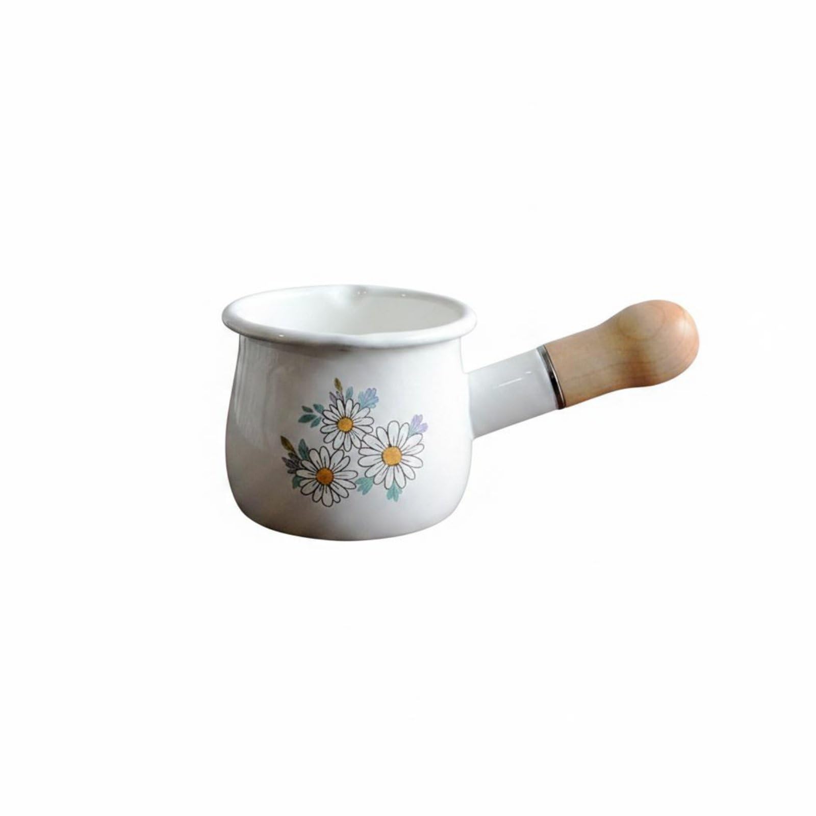 Snappsy Easy To Pour 500 Ml Mini Pot Compact Size Enameled Butter Pot Fast Heating Enamel Saucepan Taste Neutral For Breakfast, 