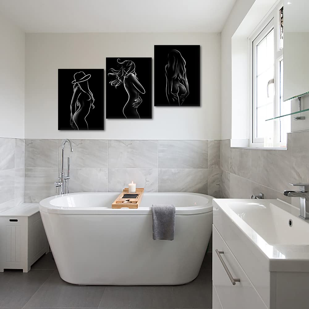 Yatsen Bridge Sexy Canvas Wall Art For Bedroom Abstract Naked Woman Black And White Line Drawing Pictures Sexy Theme Artwork For