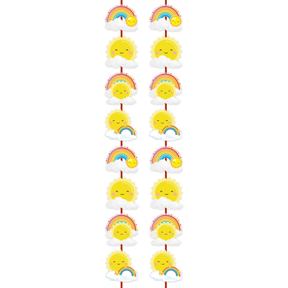 Suruchi Strokes Rainbow Theme Decoration Frill  2 Pcs, Happy Birthday Party Supplies Rainbow Theme for Birthday Decoration Supp