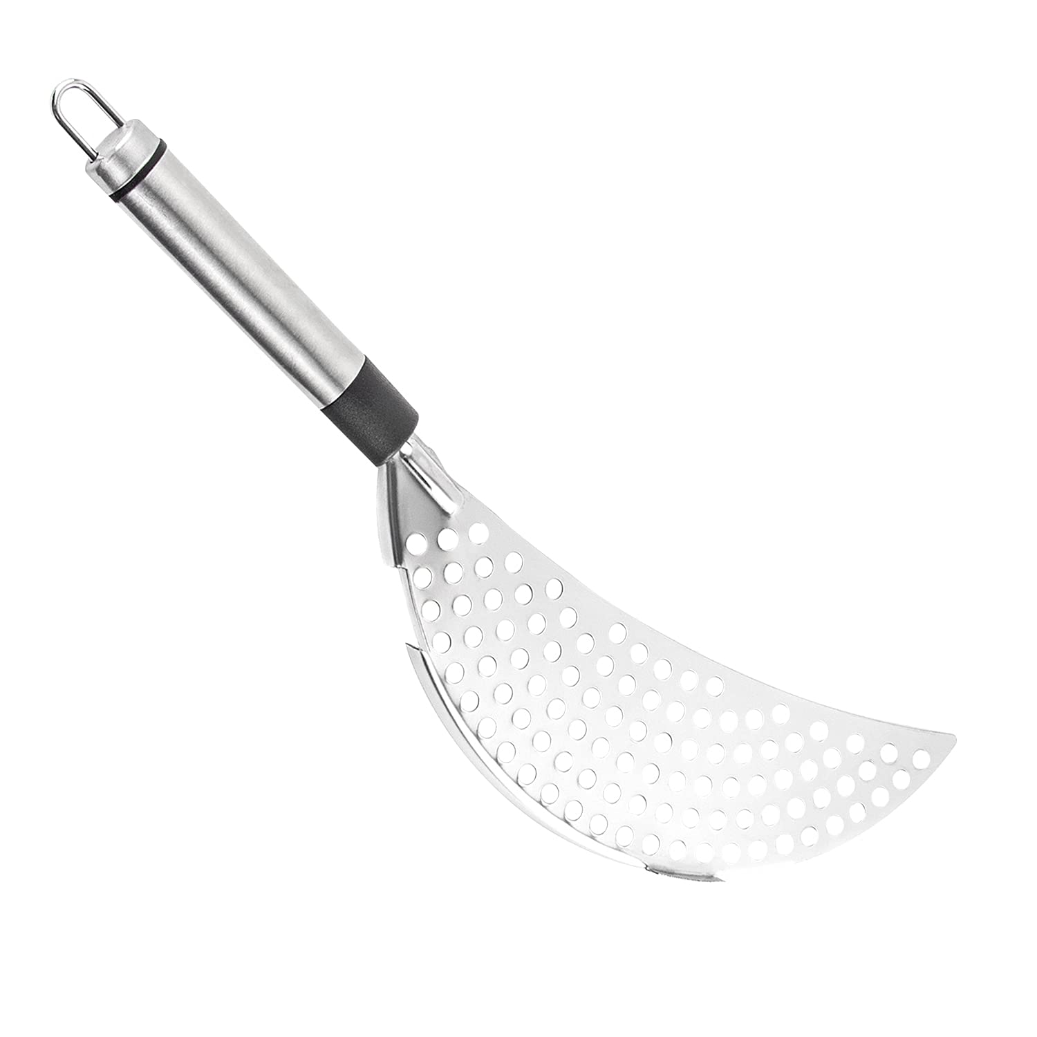 Framendino, Stainless Steel Crescent Pot Strainer Handle Strainer Pan Pot Strainer Colander For Noodles Vegetables Spaghetti