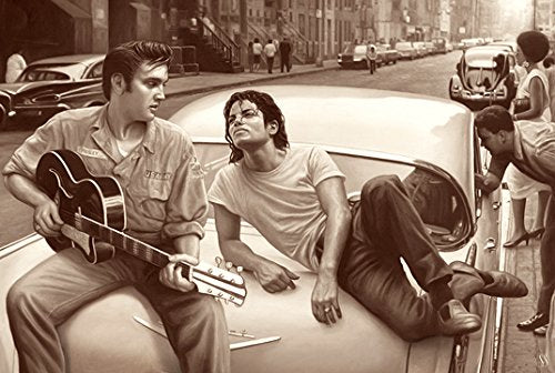 777 Tri-Seven Entertainment Michael Jackson Elvis Presley Poster Large Art Print (24X36), 24X18, Multi-Color