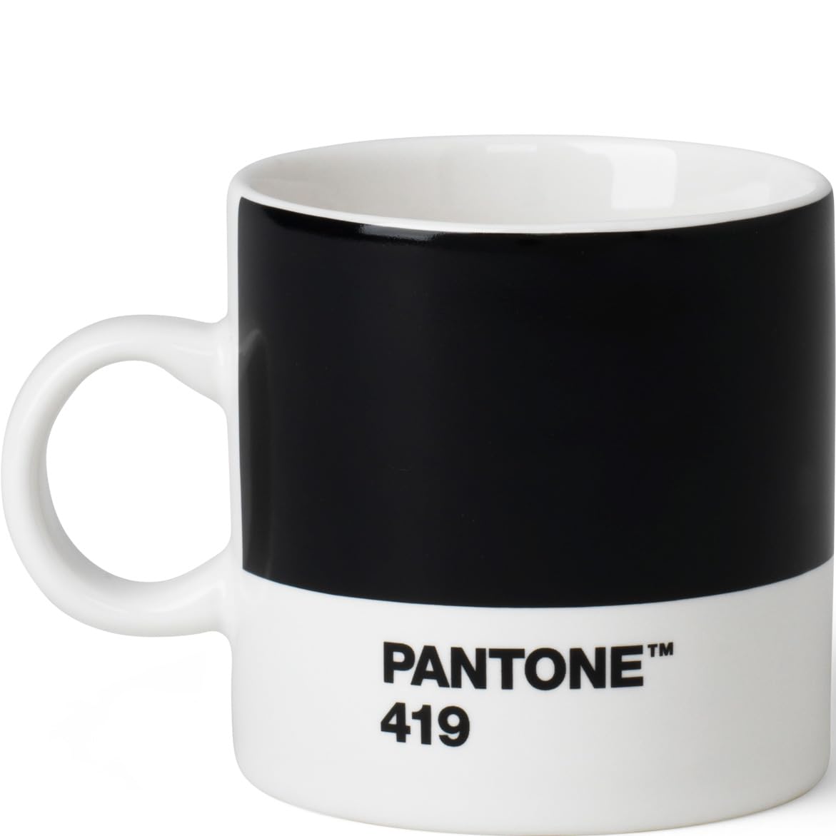 Copenhagen Design PANTONE Ceramic Espresso Cup wih handle - Demitasse - 4oz cup, Black