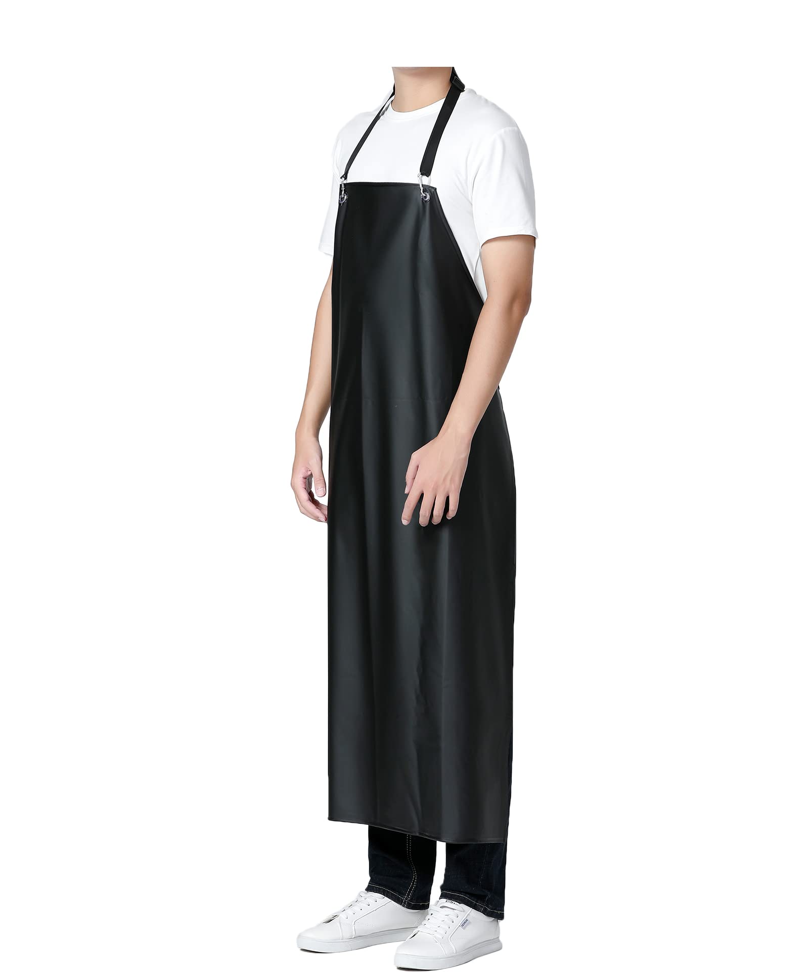 Jaspfct Waterproof Rubber Vinyl Apron,43''Waterproof Apron Dishwashing/Kitchen Cooking,Best For Dishwasher, Cleaning, Butcher Md