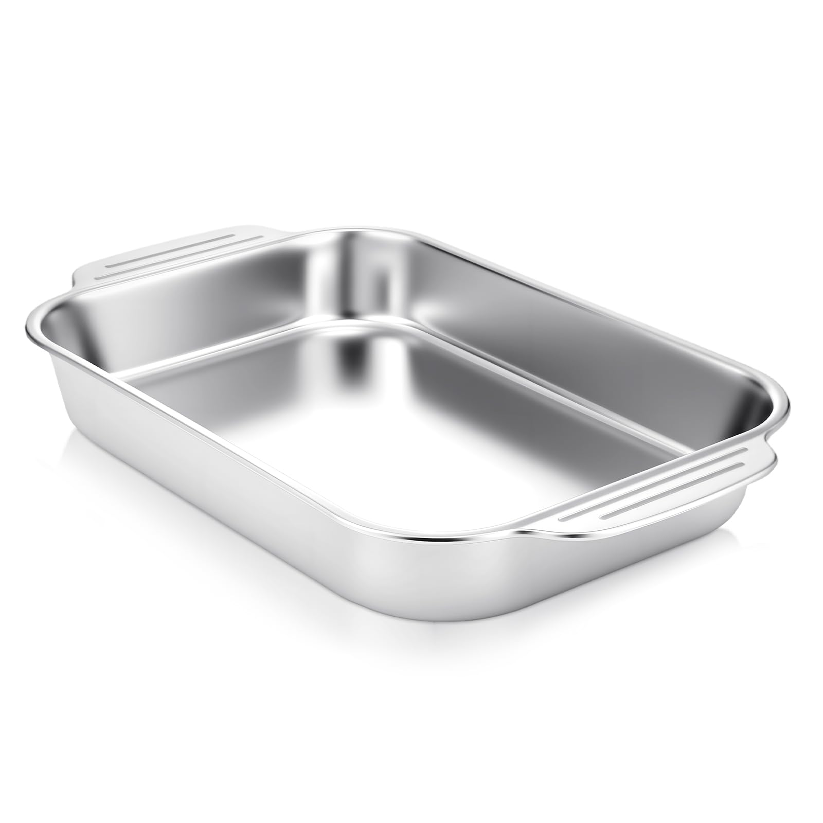 Funnymoom 1 Pcs Stainless Steel Cake Pan 9 x 13 Inch Baking Pan with Handle