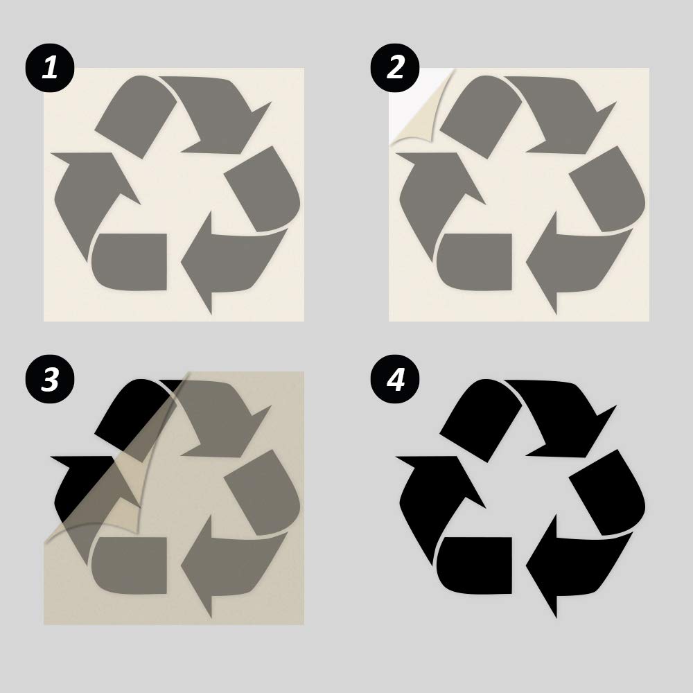 Ignixia (2 Pack) Recycle Bin Sticker For Trash Can To Organize Garbage Containers, Recycle Sign Decal Plotter Cut Vinyl Recycle