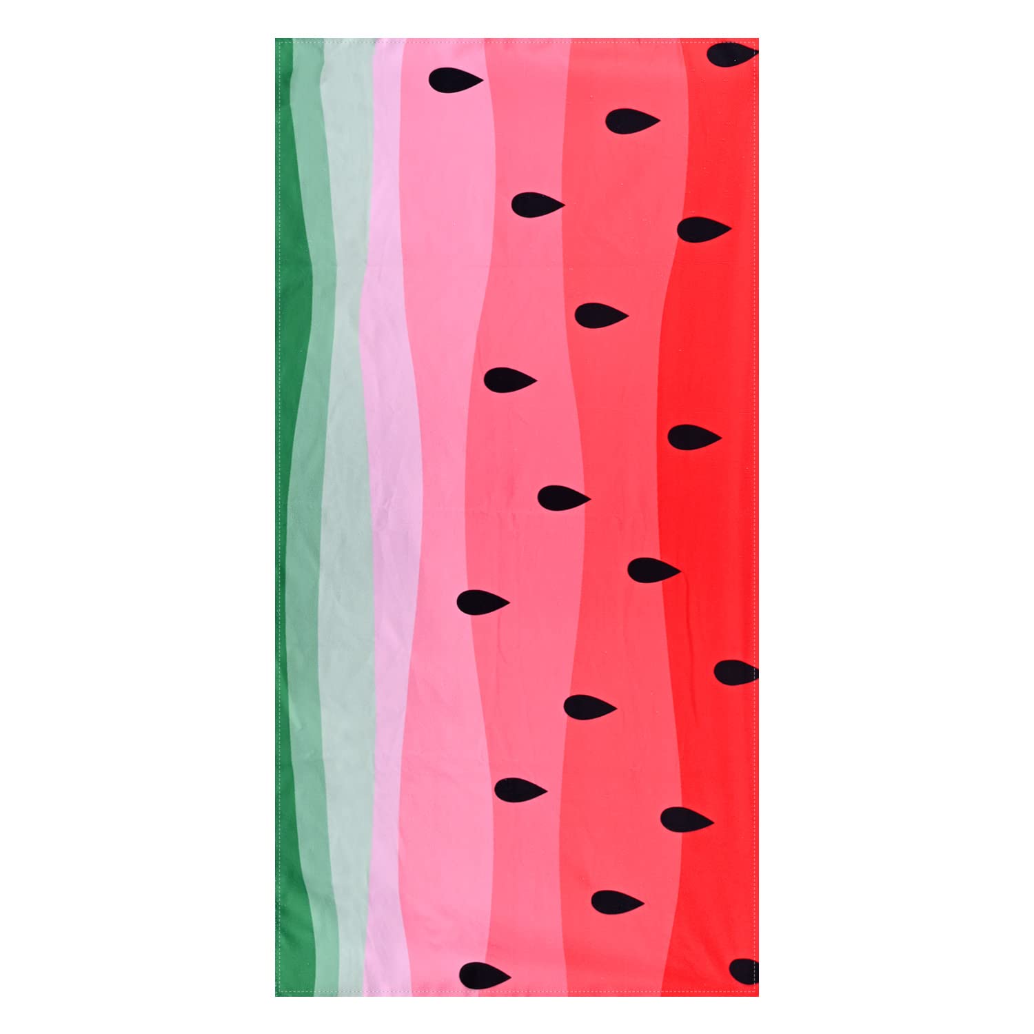 Watermelon Microfiber Beach Towel, 24''X48'', Small, Lightweight, Quick Dry, Sand Free, Perfect For Kids, Girls, Women, Red Wate