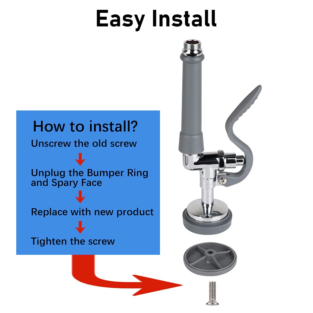 Kollniun Pre-Rinse Spray Valve Repair Kit For Most Commercial Sink Faucet Dish Sprayer Touch On Kitchen Sink Faucets 1.42 Gpm Sp