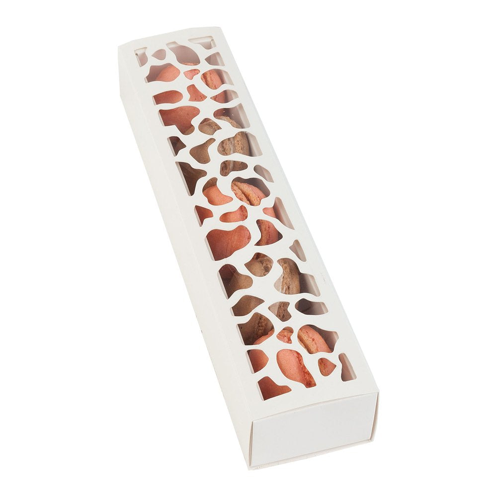 Restaurantware Sentiero 10 Inch Macaron Boxes, 100 Shock Safe Macaron Packaging - Holds 5 Macarons, With Covers, White Paper Mac