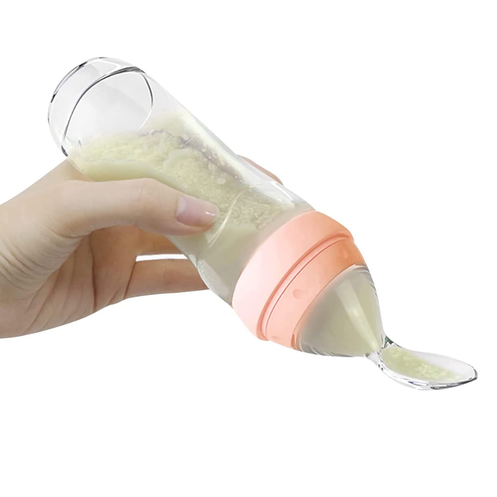 Haakaa Silicone Baby Food Dispensing Spoon Feeder 4oz - Infant Squeeze Cereal Feeder, Baby Fresh Food Feeder, Feed Bottle for Pu