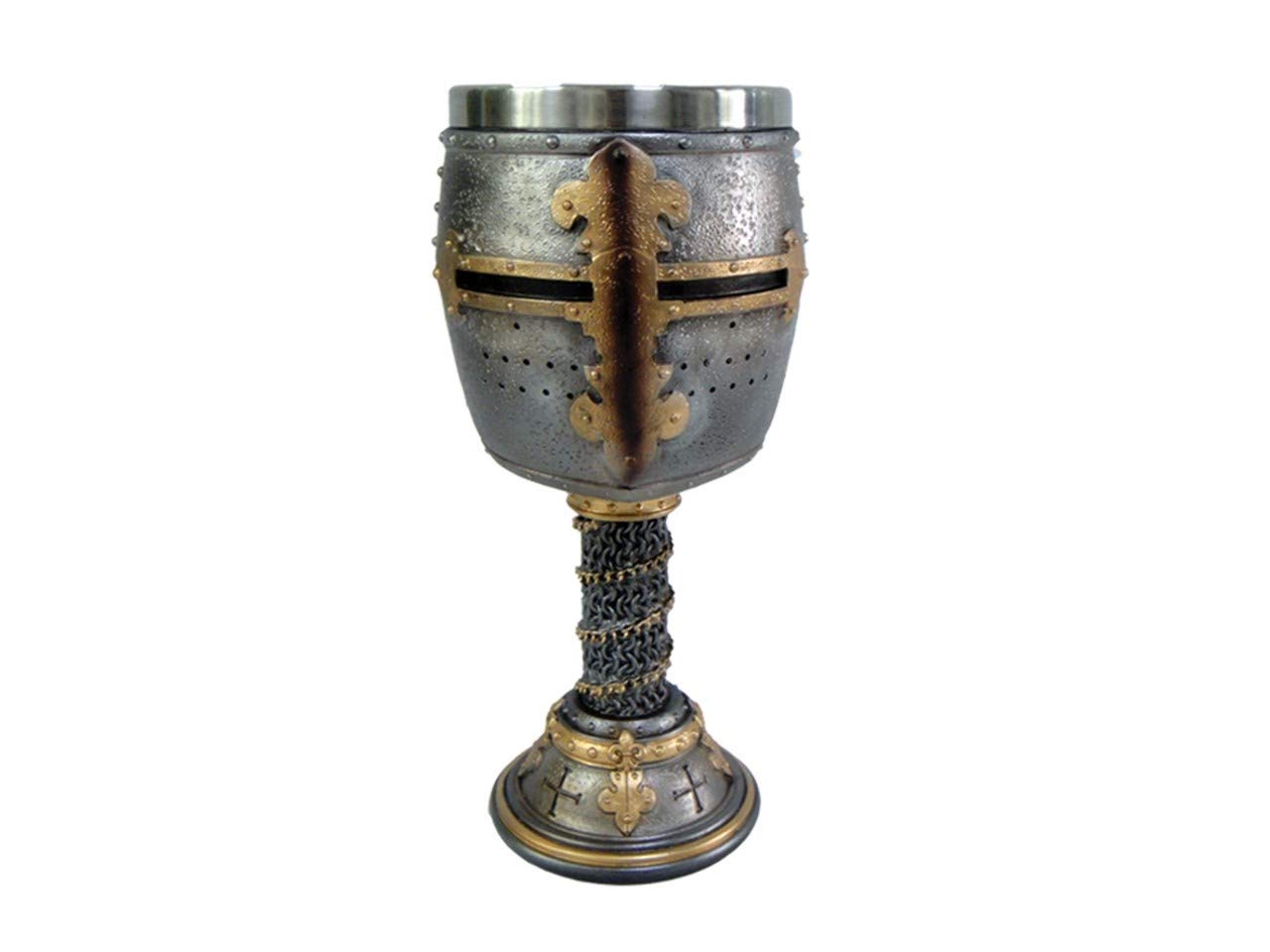 Nemesis Now B3245H7 Crusader Goblet 18Cm Silver, Resin W/Stainless Steel Insert, One Size