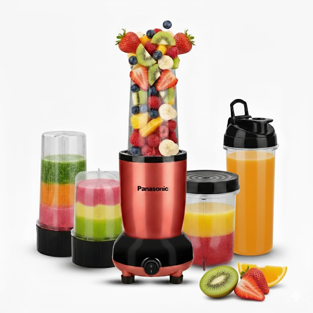 Panasonic Nutriturbo Hand Blender With 5 Jars | Powerful 600W Max Locked Motor | Juicing, Blending & Grinding | Copper Motor & S
