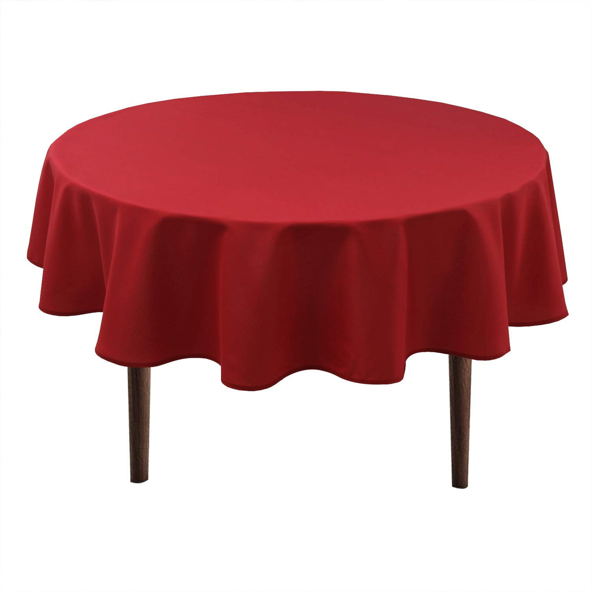Hiasan Christmas Red Round Tablecloth 60 Inch - Waterproof Stain Resistant Spillproof Polyester Fabric Table Cloth For Dining Ro