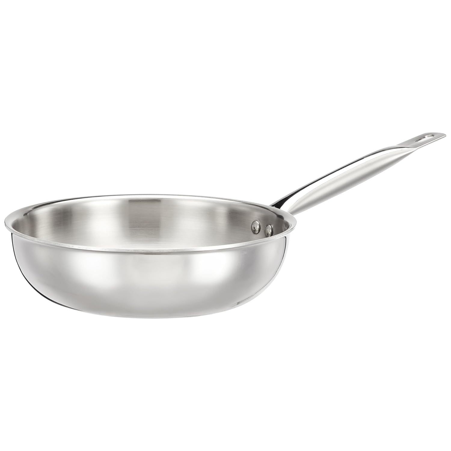 Amazon Brand - Solimo Stainless Steel Triply Frying Pan (Small Size/ 22Cm) | Induction And Gas Stove Compatible | Three-Layer Du