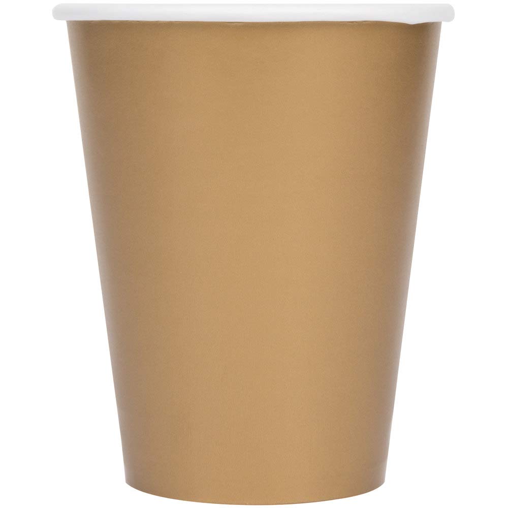 Creative Converting Table Needs, Paper Hot/Cold Cups, Party Supplies, Glittering Gold, 9 Oz, 24Ct