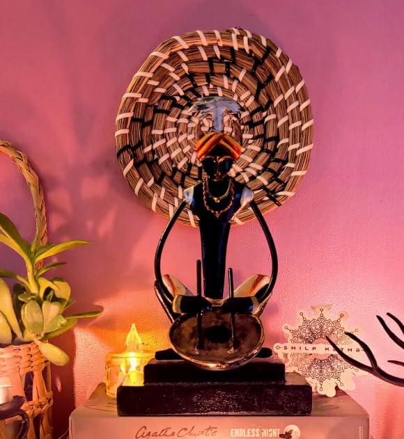 SHILP KATHA Bastar Antique Art for Home Decor | Tribal Musician for Living Room | Handmade Showpiece for Gifting | Nagada