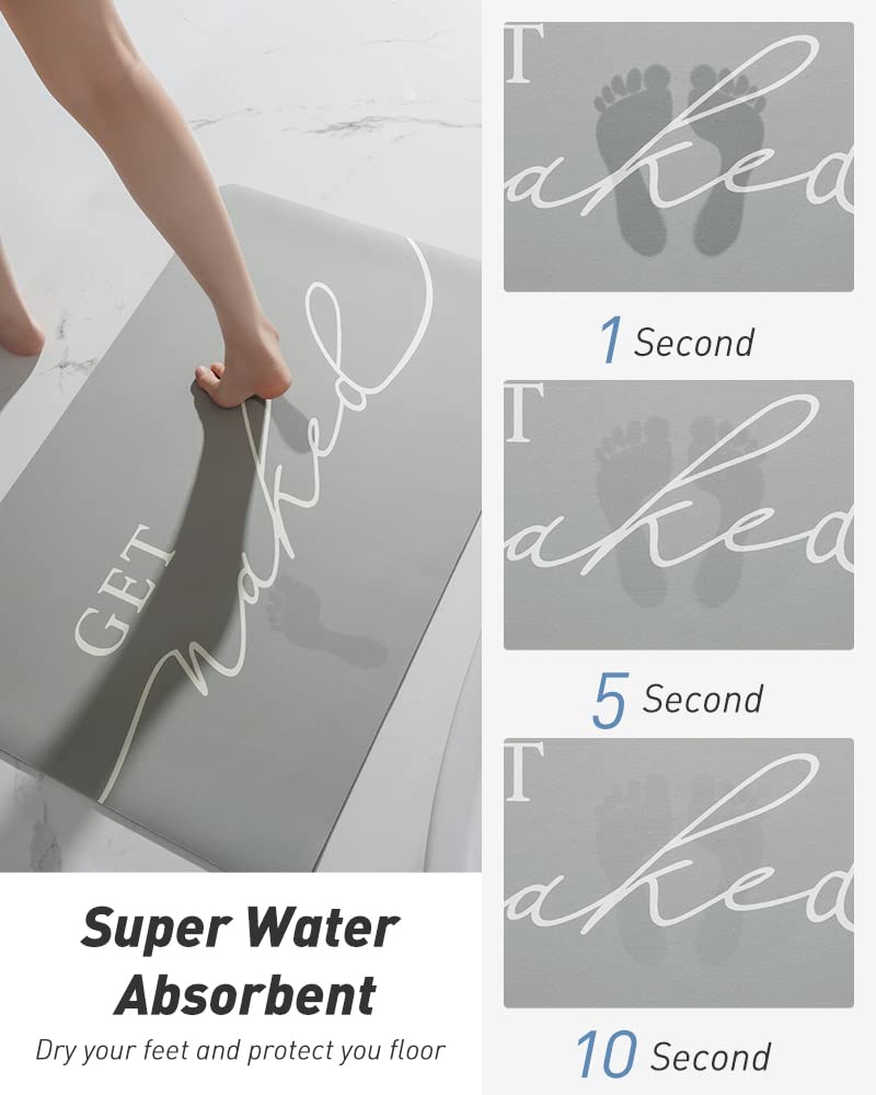 Tchdio Bath Mat-Super Absorbent Quick Dry Get Naked Bath Mats For Bathroom Floor Non Slip-Bathroom Mats With Rubber Backing-Ultr